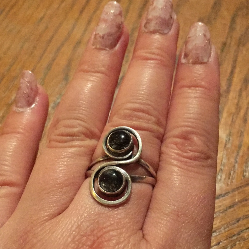 Tourmaline quartz sterling silver ring